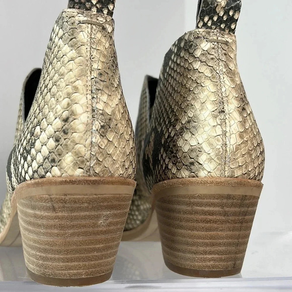 Dolce Vita Sonni Snakeskin Leather Ankle Booties Pointed Toe Block Heel Size 7.5 - Picture 8 of 16